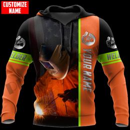 PLstar Cosmos 3DPrinted est welders Job Nombre personalizado Regalo Único Hrajuku Streetwear Unisex Sudaderas con capucha casuales divertidas Sudadera con cremallera 220714