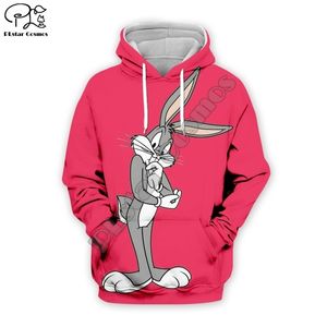 PLstar Cosmos Anime Bugs Bunny Survêtement de dessin animé coloré Newfashion 3DPrint Sweat à capuche / Sweat-shirt / Veste / Hommes Femmes drôles s-9 201020