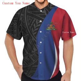 PLstar Cosmos Baseball Jersey chemise 3d imprimé Haïti personnalisé vous nommez femmes hommes décontracté s hip hop hauts 220708