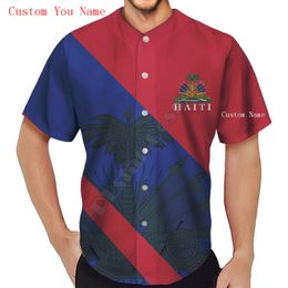 PLstar Cosmos Baseball Jersey Chemise 3d Imprimé Haïti Nom Personnalisé Femmes pour Hommes Casual s hip hop Tops 220706