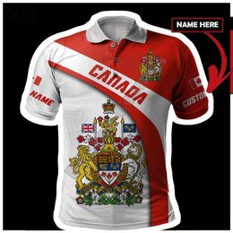 Plstar Cosmos Canada Flag National Emblem 3D Print Summer Man Polo Shirts korte mouw mannelijke casual slijtage merk t shirt stijl c36 220708