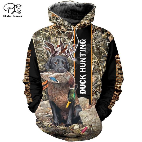 PLstar Cosmos Canard Chasse Animal Hunter Camo Tatouage Chien Survêtement Pull Streetwear 3DPrint Zip/Hoodies/Sweats/Veste 13 C1117