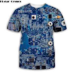 Plstar Cosmos Electronic Chip Hip Hop Tshirt Mannen / Dames 3D Machine Print T-shirts Zomer Korte Mouw Tee Top Harajuku Punk Style 210629