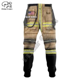 PLstar Cosmos Pompiers Pompiers Nom personnalisé 3D Imprimer Casual Hommes Pantalons Mode Streetwear Automne Pantalon de sport en vrac F29 220707