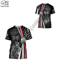 PLstar Cosmos Pompiers Pompiers Nom Personnalisé 3D Imprimé D'été T-shirts À Manches Courtes Tee Hommes Femmes Casual Streetwear F26 220707