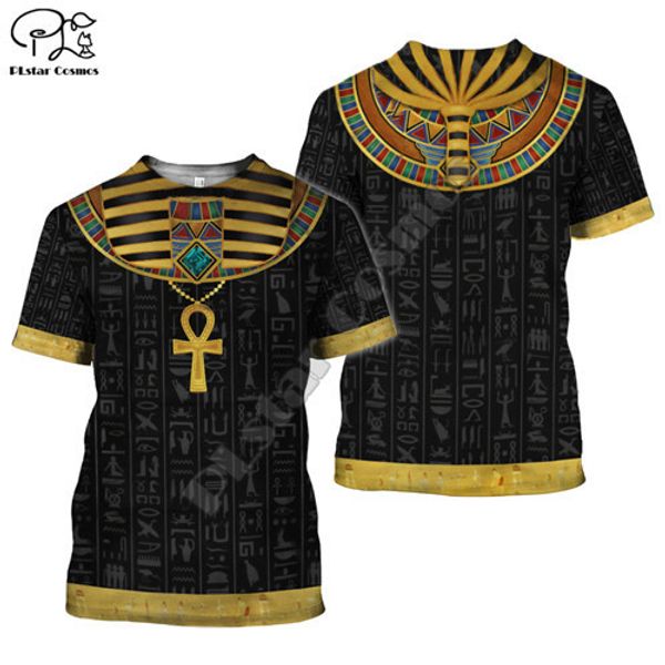 PLstar Cosmos Horus Ancien Dieu égyptien Oeil d'Egypte Pharaon Anubis visage 3d T-shirt imprimé Hommes Femmes Unisexe Streetwear 220623