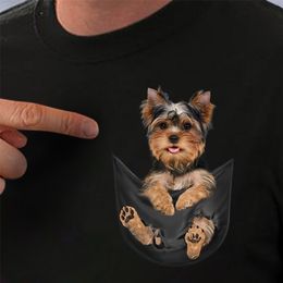 PLstar Cosmos t-shirt été poche chien imprimé t-shirt hommes pour femmes dessus de chemise drôle coton noir t-shirts goutte 220520