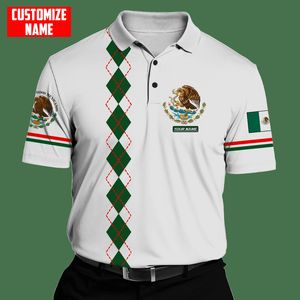 PLstarCosmos 3DPrint est Mexico Land Vlag Polo Shirt Custom Naam Team Harajuku Streetwear Mouwloze Tees Fitness Unisex 1 220713