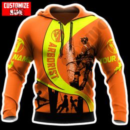 PLstarCosmos 3DPrinted est Arborist Job Gift Nom personnalisé Unique Hrajuku Streetwear Unisex Casual Hoodies Zip Sweatshirt Q 5 220714gx