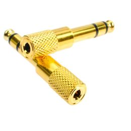 Prise 6.5mm 1/4 "mâle à 3.5mm 1/8" femelle Jack casque stéréo casque pour microphone plaqué or