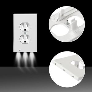 Plug Cover LED Nachtlampje PIR Motion Sensor Veiligheid Licht Angel Wall Outlet Hallway Slaapkamer Badkamer Nacht