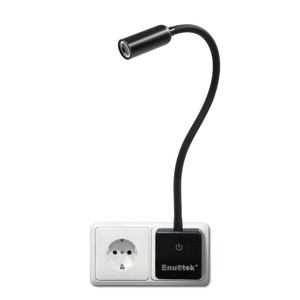 Enchufe regulable LED Luz de pared LED Lámpara de punto de lectura LED flexible con enchufe de toma de corriente Iluminación blanca natural Versión normal 210724