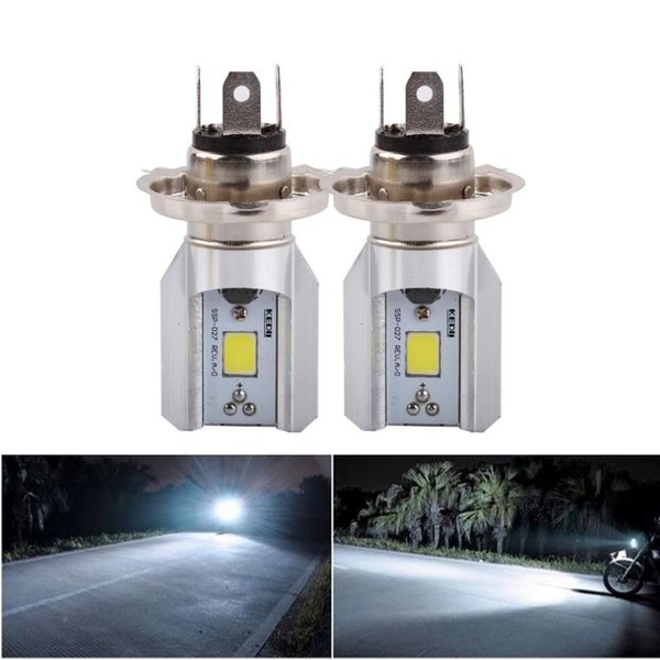 Enchufe Play Motorcycle Lights LED Faros de faro H4 Bulb 6W 800LM 6500K COB Fuente de luz Scooter Motobike Faro, faros de la motocicleta