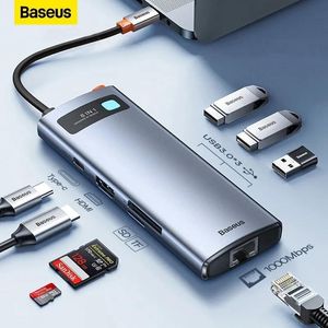 Prise de câble d'alimentation Baseus 4K 60Hz USB C Hub Type vers Port Ethernet PD 100W adaptateur pour Macbook Pro 3 0 ordinateur portable tablette accessoires 2307