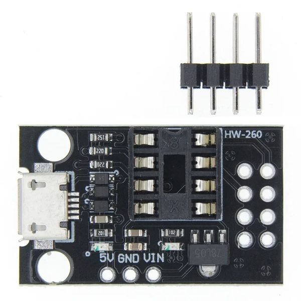 Pluggable ATtiny Development Programming Bare Board pour ATTINY13A ATTINY25 ATTINY45 et ATtiny85 Applications Déploiements et prototypage