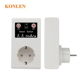 Bouchons 16a EU GSM Power Socket Remote Controc Controc Contrutage Smart Intelligent Sockets Outlet 3000W SMS Appel Android App Home Automation