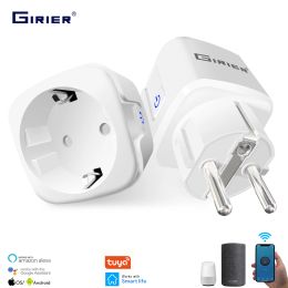 Enchufes 16A EU Smart Wifi Power Plug con Power Monitor Smart Smart Wifi Wireless Socket Outlet funciona con Alexa Google Home Tuya Tuya App