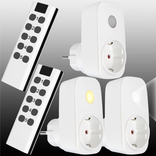 Plugs 433MHz Universal Remote Control EU French Smart Socket Power Pild Wireless Switch Home Assistant Programmable 15A 220V PROTUTS
