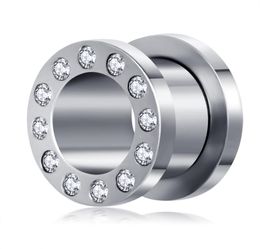 Stekkers en tunnels 100 stuks slot mix 416mm lichaam sieraden piercing roestvrij staal vlees tunnel kristal oor tunnel5517795