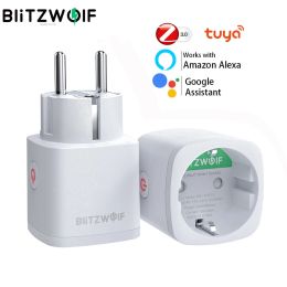 Pluggen Blitzwolf BWSHP13 EU -plug 3680W ZigBee 3.0 Smart Socket -app Remote -timer Remote Timer werkt met Alexa Google Assistant Smart Home