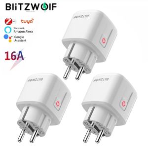 BLIGS BLITZWOLF BWSHP15 Zigbee 3.0 16A Smart Plug Socket 3680W EU PLIG PORTET SORTIE APP TIMER TIMER Énergie Monitor d'énergie avec Alexa