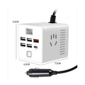 Inverter de automóvil de enchufe 12V 24V a 220V Camión de automóvil Camión multifunción Converter universal de carga Cubo independiente Smart Cube