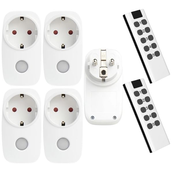 Plugs EU French Smart Socket Power Plug Home Assistant 16A PROPINES RF 433MHz Universal Remote Controld LED Interrupteur sans fil programmable