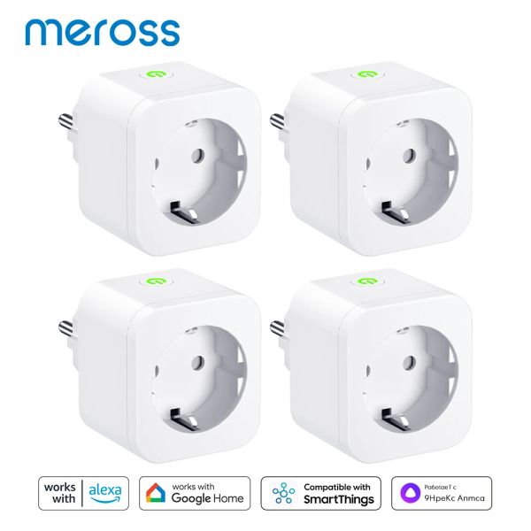 Enchufes MEROSS 16A EU Smart Plug Wifi Smart Socket Power Outlet con Configuración de Bluetooth de monitoreo de energía para Alexa Google Home SmartThings