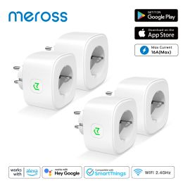 Pluggen Meross 16A Smart Plug Wifi Socket met Energy Monitor EU Standaard Outlet Timer Functie Ondersteuning Alexa Google Home SmartThings