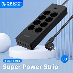 Plugs Orico 8ac Outlet 5 USB Socket électrique EU Plux Adaptateur Extension de câble Smorkets Smart Smorkets