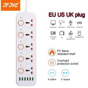 Pluggen Power Strip EU US US Plug AC stopcontacten USB Fast LaGing Socket Universal Electrical Extension Cable voor Smart Home Network Filter