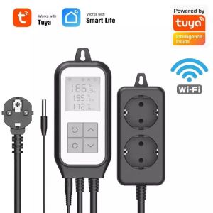 Sluit RSH tuya wifi temperatuursensor controller thermostaat thermostaat dubbele warmtekoeling relais socket thermometer slimme leven brouwerij kas