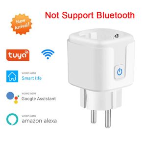 Plugs Smart Plug WiFiBluetooth Association Socket EU 16A Power Monitor Tirming Fonction Tuya SmartLife App Control fonctionne avec Alexa Google