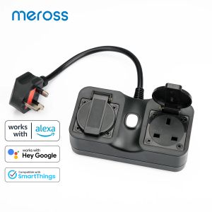 Smart Smart Wifi Outdoor Plug/Socket WLAN SMART Outlets UK Plug IP44 Waterdichte ondersteuning Alexa Google Assistant en SmartThings Meross