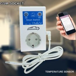 Enchufes Controlador de temperatura Smart Home Usada Socador de socket Outlet Sim Tarjeta AU EU EE. UU. UK Power Socket Socket Teléfono Control SC1 GSM Socket