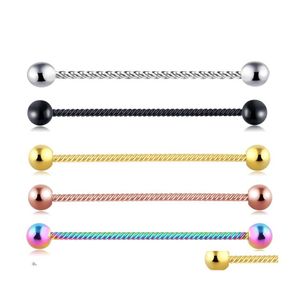 Bouchons Tunnels 14G En Acier Inoxydable Vis Industrielle Barbell Boucle D'oreille Tragus Helix Piercing Cartilage Corps Bijoux Pour Sexy Femme Homme Dhahp