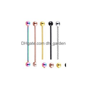 Sluitt tunnels 14G roestvrijstalen schroef industri￫le barbell oorr earring tragus helix piercing kraakbeen body sieraden voor y woma dhgarden dhqkv