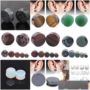 Plugs Tunnels Alisouy 2 Unids / lote Stone Ear Gauges Pendientes Plug Flesh Tunnel Piercing Expander Camilla Joyería Corporal 1721 Q2 Dhgarden Dhntf