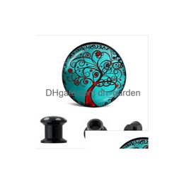Plugs Tunnels Blue Tree Of Life Ear Plug Tunnel Uv Acrylic Gauge 64Pcs Mix 8 Tamaño Body Expander Piercing Jewelry Drop Deliv Dhgarden Dhxia