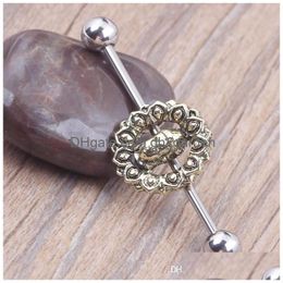 Sluitt tunnels Boeddha oorbellen industri￫le piercing barbell mode oor 316L roestvrijstalen body sieraden drop levering dhgarden dhukh