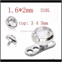 Plugs Tunnels Drop Delivery 2021 316L Acero inoxidable Skin Diver Piercing Micro Dermal Jewelry Body Gcwja304c