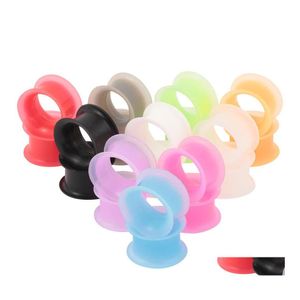 Tapones Túneles Joyería MTI Medidores de cuerpo Tamaño de oreja 325 mm Camillas suaves 100 piezas Colores de entrega directa 65 E3 Dhgon