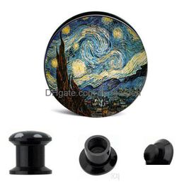 Pluggen tunnels schroef fit acryl edward munch art der schrei oorduur plug en tunnel brancard expander drop levering jood dhgarden dhu8g