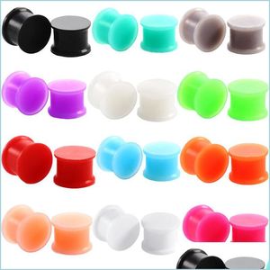 Plugs Tunnels Sile Ear Gauges Plugs Tunnels Mti Colors Soft Skins Stretchers Schmuck Piercing Set mit 12 Paar Drop Delivery 2021 Je Dhklv