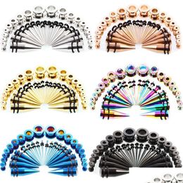 Sluit tunnels groothandel 36p roestvrijstalen oormeters en stretching kits vlees tunnel uitbreiding body piercing sieraden ll drop del dh6uzz