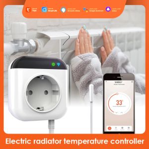 Bouchons Tuya WiFi Smart Temperature Controller Socket avec capteur Smart Thermostat Radiateur / chauffage / refroidisseur / climatiseur Alexa Google