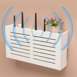 Bouchons Boîtes de rangement du routeur WiFi blanc Câble Câble Plug Plux Mur à étagère montée Sage de rangement 1PC