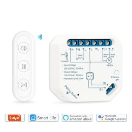 Módulo de interruptor de obturador del rodillo de cortina WiFi con RF Remote Tuya Smart Life Timer Home Alexa Voice Control 240228