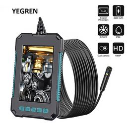 Plumb -fittingen 8 mm endoscoopcamera IP67 Waterdichte industriële borescope met 4,3 "HD -scherm LED -pijpinspectie Hard Cable 230422