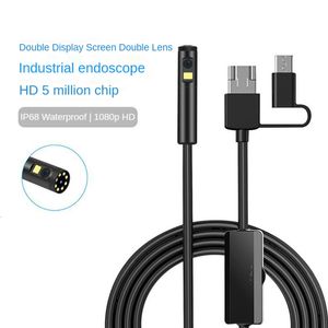 Plomb Raccords AN100 Endoscope Pour Caméra De Voiture Double Lentille IP68 3IN1 Inspection Étanche 9 LED Lumières Fil Souple / Rigide Smartphone 230422